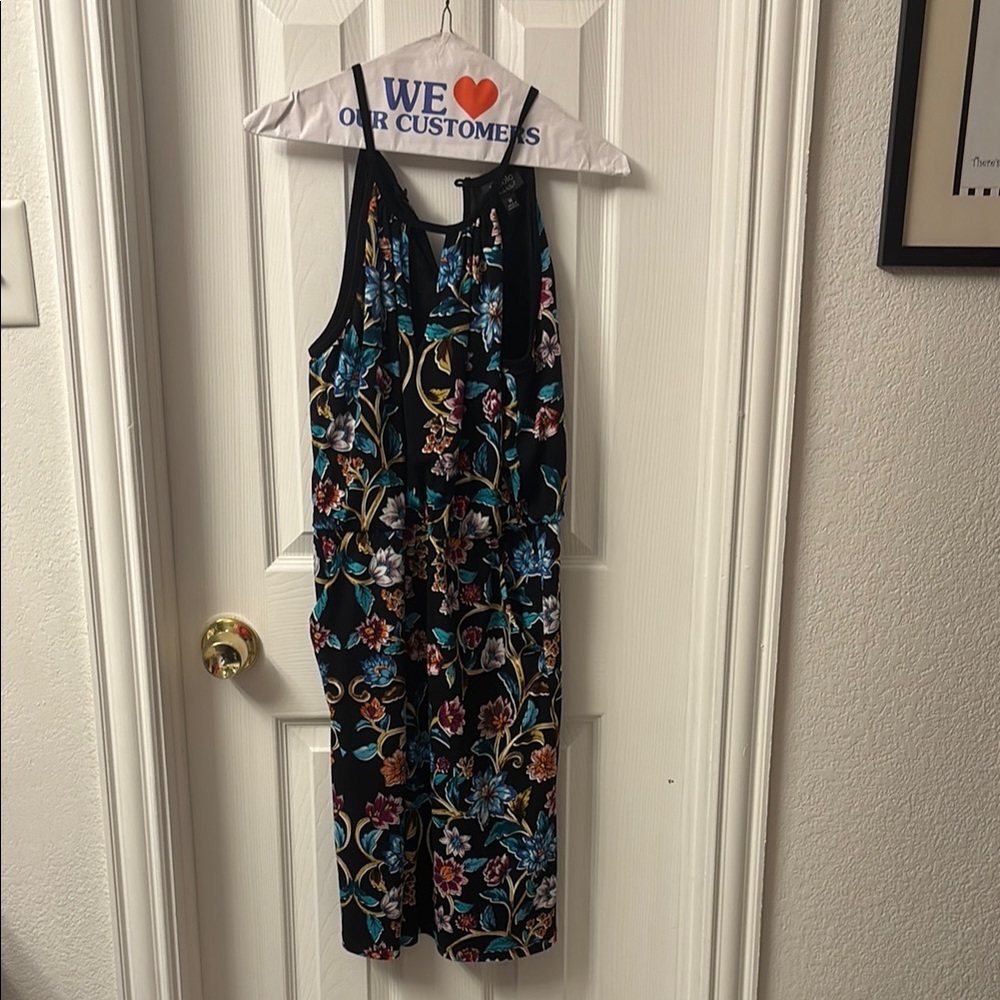 Floral Black Tank Dress